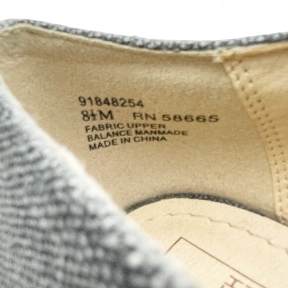 14th & Union Gray Linen Canvas Cork Oxford Lace-Up Loafer Shoe Women's Size 8.5 - Picture 13 of 15